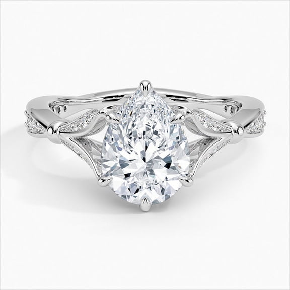 Zoya Jewel 1.9 Ct Pear Cut Diamond Ring - Engagement Silver Ring for Her - Wedding Solitaire Diamond Ring - Women's Valentine's Day Gift - Birthday and Anniversary Jewelry