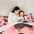 thumbnail image 4 of Homewish Cute Dachshund Dog Full Size Comforter Sets,Kawaii Love Pattern Bedding Comforter Set,Pink,Pink Reversible,3-Piece,1 Comforter and 2 Pillowcases, 4 of 7