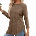 thumbnail image 3 of Coorders Long Sleeve Tunic Shirts for Women, No Bunderies Tunic Tops for Women, Loose Fit Dressy Crew Neck Pullover Basic Sweaters for Women Fall Outfit,KhakiSize, M, 3 of 6
