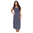 thumbnail image 1 of Peach Couture Polka Dot Sleeveless Ruffle Neck Maxi Dress, 1 of 5
