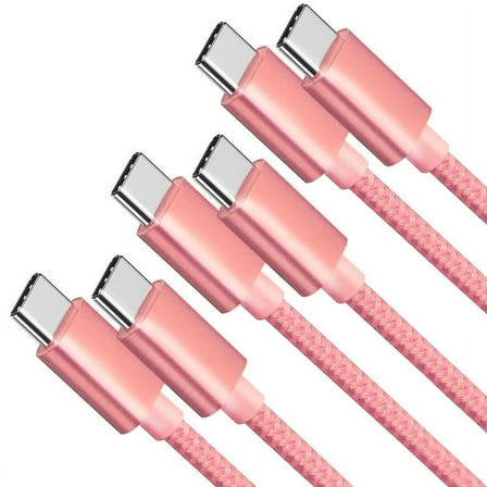 3 Pack Car Carplay Cable for iPhone 16 15 Pro Max 15 Plus,6FT USB-C to USB C Cable for Car Charger Adapter, Carplay USB C Cord Accessories Charging for iPad 10th Gen/iPad Pro Air 5th-Pink