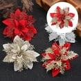 thumbnail image 3 of Flor artificial shamjiam decoración de plástico poinsettia Brillo Floral, 3 of 6