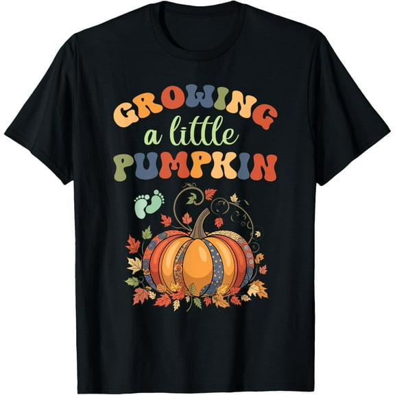 Vintage Growing A Little Pumpkin Thanksgiving Pregnancy T-Shirt