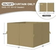 thumbnail image 2 of Aoodor 10' x 10' Gazebo Curtain Set Protecting Privacy Side Walls 4 Panels, Curtain Only - Khaki, 2 of 10
