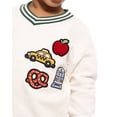 thumbnail image 5 of Wonder Nation Toddler Boys Embroidered Patch Graphic V Neck Sweatshirt, Sizes 12M-5T, 5 of 9