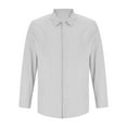 thumbnail image 4 of Mlzmgr Mens Shirts Long Sleeve Button down Shirts Loose Fitted Summer Loungewear Tie Neck Shirts, 4 of 8