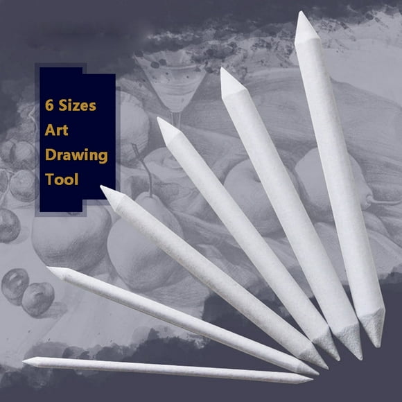 Shiogb Sketch Tool Blending Tortillon Stump, Sizes Drawing 6pcs Art 6 & Stationery, Paper Blending Stumps, Drawing Tools