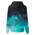 thumbnail image 5 of Tops for Women Plus Size Gradient Print Hooded Long Sleeved Pocket Long Top Fall Winter Sweatshirt Sky Blue XXL, 5 of 5