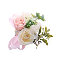 ReTeiv Artificial Flowers for Decoration Wrist Corsage Bracelet, Prom Wrist Flower, Prom Colorful Rose Decoration, Colorful Flower Wristband, Suitable For Wedding Anniversary Prom Party Artificial