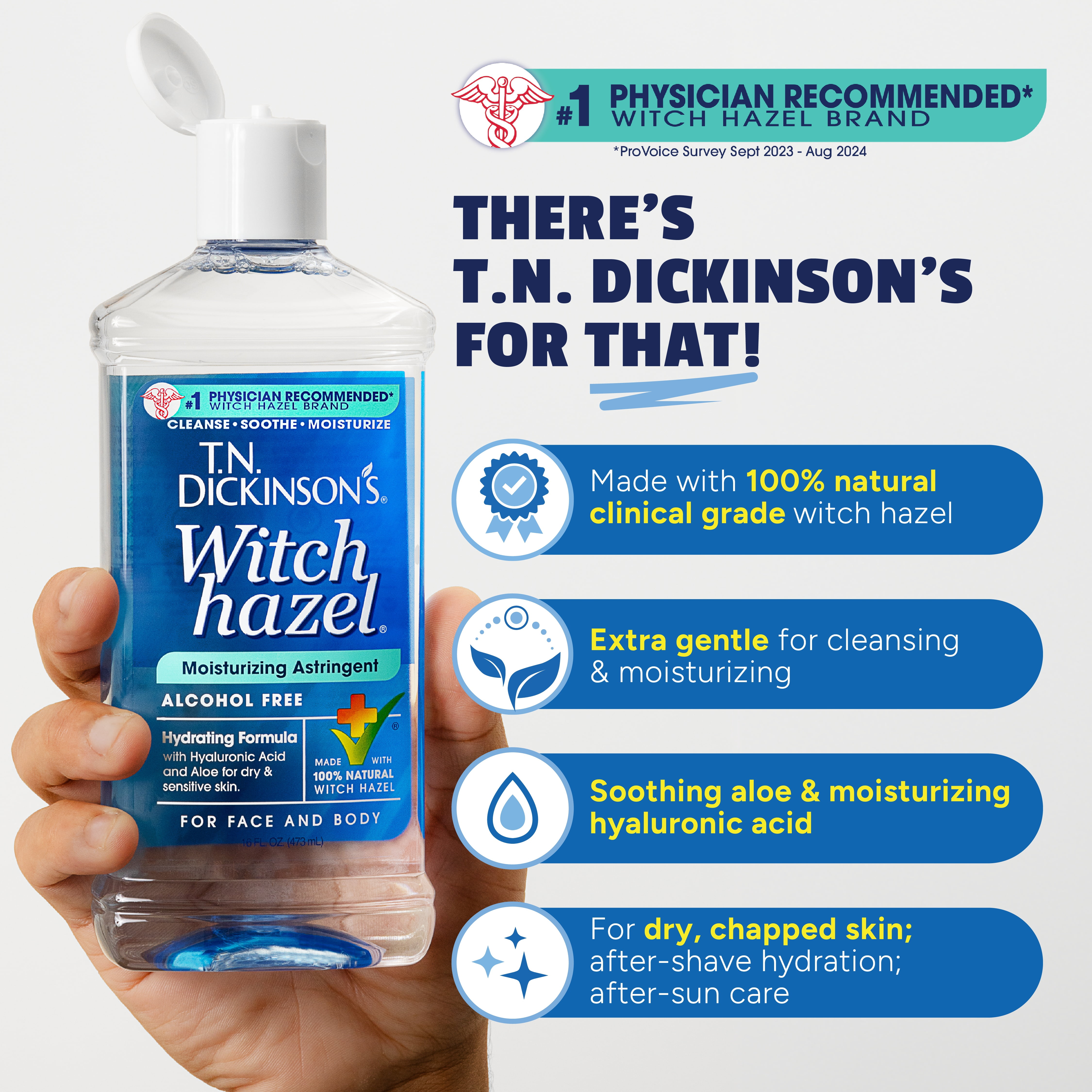 T.N. Dickinson's Witch Hazel Moisturizing Astringent, Alcohol-Free, 16 fl oz