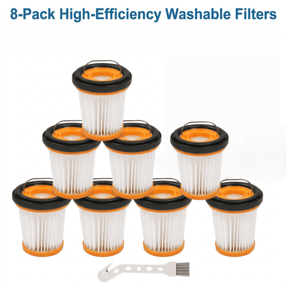 8 pack WV201 Replacement Filters Compatible with W1 S87 Cordless Handheld Vacuum, Fits WV200 220 201 205 Series