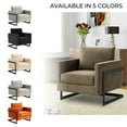 thumbnail image 5 of LeisureMod Modern Velvet Accent Chair Upholstered Side Armchair with Black Steel Base for Office, Living Room, Lounges Lincoln Series in Dark Grey, 5 of 10