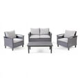 thumbnail image 2 of Emmet Outdoor 4 Seater Aluminum Chat Set with Fire Pit, Gray, Dark Gray, 2 of 20