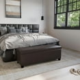 thumbnail image 6 of BELLEZE Storage Ottoman Bench Footstool - Amherst (Brown), 6 of 7
