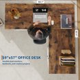 thumbnail image 4 of Towallmark L Shaped Desk, Farmhouse Computer Desk 60 Inch, Vintage Office Desk With Storage Cabinet, Home Office Furniture With File Drawer, Corner Workstation, Brown Wood Finish, 4 of 7