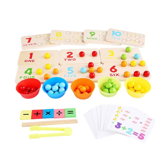 Juguetes Educativos Tempranos De Madera Tablero De Madera Conteo De Matemáticas Juego De Aprendizaje Multifuncional Con Palillos Y Clip Para Niños Pequeños Niños En Casa Sweethay FN002205-00