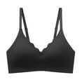 thumbnail image 4 of Yindaity Women's Seamless Bras No Underwire Scalloped Push Up Bras Soft Wireless Comfort Bralettes Full Coverage Everyday Bra Black,L, 4 of 4