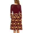 thumbnail image 2 of FKELYI Thanksgiving Women Dresses Size 3XL Comfortable Fall Maple Leaves Swing Skater Midi Dress Leisure Long Sleeve A Line Swing Skater Twirl Dresses, 2 of 4