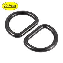 Uxcell Metal D Ring 0.98" Rings Buckle for Hardware Bags Belts Craft DIY Accessories Black 20Pcs