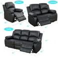 thumbnail image 2 of Golden Furniture 3 Piece Contemporary Faux Leather Reclining Living Room Set Black, 2 of 7
