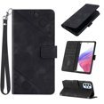 thumbnail image 1 of Feishell for Samsung Galaxy A73 5G 6.7 inch Wallet Case with Wrist Strap,Flip Cover with Embossed Pattern PU Leather Kickstand Credit Card Slots Magnetic Clasp Folio Purse Phone Case,Black, 1 of 7