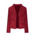 thumbnail image 2 of IMENGL Veste Zippée à Manches Longues en Daim Décontracté moto, Rouge M, Taille M-TG, 2 of 5