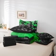 thumbnail image 6 of Homewish Black Green Plaid 7 Pieces Bedding Comforter Set For Female Men Adults,Abstract Geometric Buffalo Full Bedding Set Lightweight,Futuristic Cubes Fitted Sheet Flat Sheet, 6 of 8
