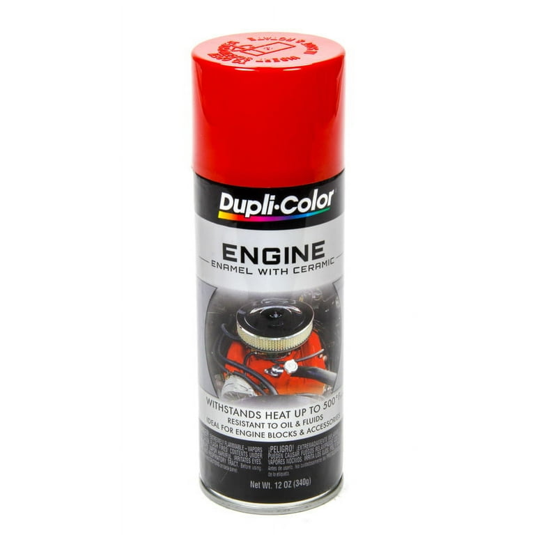 Dupli-Color DE1653 Engine Enamel Spray Paint with Ceramic - Red - 12 oz  Aerosol Can