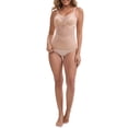 thumbnail image 2 of DARING DIVA Women's Lace Mesh See Through V-Neck Control Cami with Padded Adjustable Spaghetti Straps Breathable Tank S Beige, 2 of 5