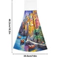 thumbnail image 3 of GZHJMY Village Boats Hanging Tie Towels Set of 2, Soft Absorbent Kitchen Hand Towels with Hanging Loops for Kitchen Bathroom Farmhouse Home Decor, 18.2 x 14 Inch Wash Cloths, 3 of 7
