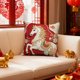 thumbnail image 4 of Year Of The Horses Themed Decorative Pillow Cover With Festive Red Print Suitable For Living Room Sofa Car Or Bedside Use, 4 of 6