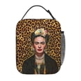 thumbnail image 4 of Bolsa térmica para almuerzo con estampado de leopardo, F-Frida, K-Kahloes, lonchera grande, bolsa térmica, lonchera, bolsa para comida de picnic en la playa, 4 of 5