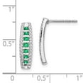 thumbnail image 5 of 14K White Gold Plated Diamond & Emerald Fancy Dangle Earrings, 5 of 5