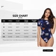 thumbnail image 2 of KLL Women 's Crew Neck Bodysuit Jumpsuits Game Pads Print Short onesies Stretch T Shirts, 2 of 5