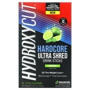Hydroxycut Hardcore Ultra Shred Drink Sticks| Key Electrolytes | Infused with Paraxanthine  A Metabolite of Caffeine | Zero Sugar, Zero Calories | For Women & Men | 20 servings | Lime Moji