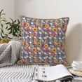 thumbnail image 6 of Fotbe Skull sunflower daisy Pattern Velvet Decorative Throw Pillow Covers with Elegant Piping, Soft Plush Cushion Cover for Sofa, Bed, Car, Office-18"x18", 6 of 8