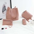 thumbnail image 3 of Women's Leather Shoulder Bag with 4 Piece Simple Large Capacity Phone Pouch for Dating Shopping, 3 of 5