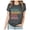 Dark Gray, variant on YHAJDS Women's Summer Tops Trendy Letter Print Short Sleeve Round Neck Loose Blouse