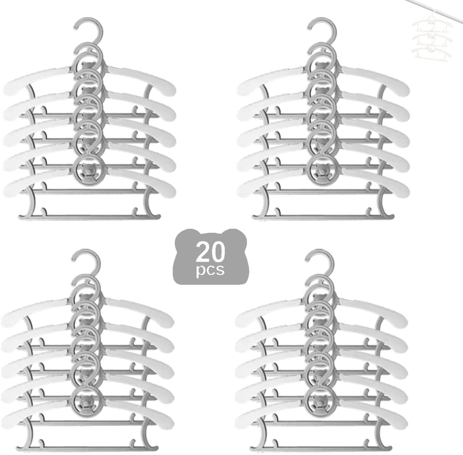 5-pack Adjustable Newborn Baby Hangers Plastic Non-Slip Extendable Laundry  Hangers for Toddler Kids Child Clothes Only د.ب.‏ 2.30 بات بات Mobile