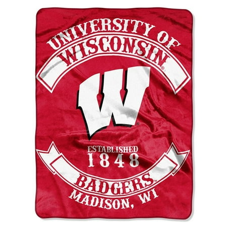 Wisconsin Blanket - Wisconsin Badgers NCAA Rebel Series Raschel 60x80 inch Blanket Throw