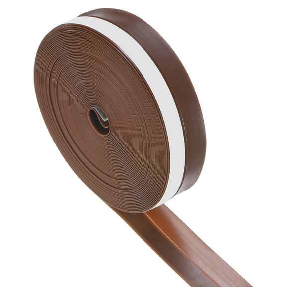 Uxcell Weather Stripping Door Seal Strip, 1 Inch(25mm) Silicone 32.8 FT Door Draft Stopper, Sealing Sticker Tape [Brown]
