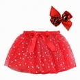 thumbnail image 2 of Godom Girls Sequins Tutu Skirt 2T-11T Layered Stars Tulle Ballet Dance Dress Princess Party Costume,Red, 2 of 5