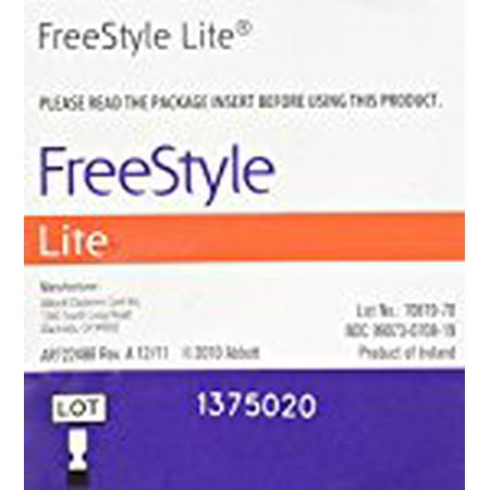 Freestyle LITE Blood Glucose Test Strips NEW Butterfly Design 1 box of