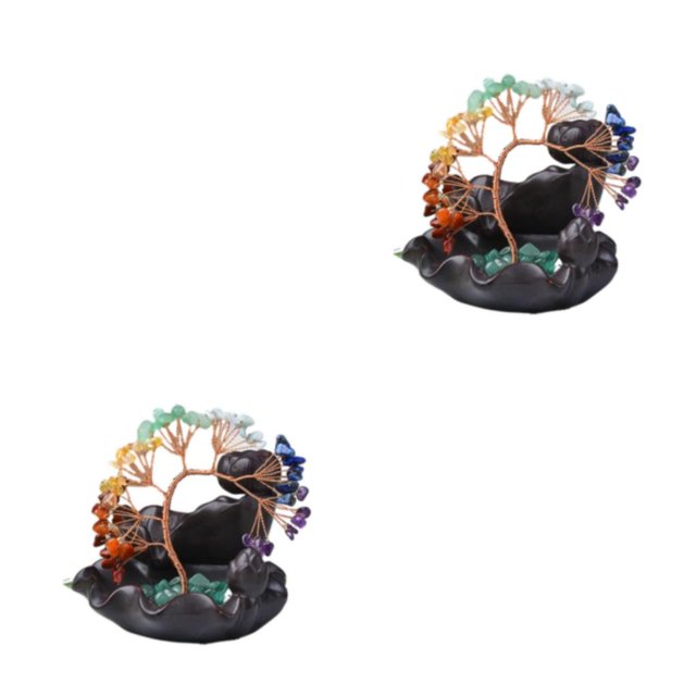 Toystoory Decoración de árbol de la suerte de cerámica Base de rebanada de ágata ecológica inspirada en la naturaleza y de oficina Sin Type1 NO1