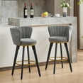 thumbnail image 2 of Tcbosik Modern Upholstered Bar Stools Set of 2, Swivel Counter Height Stool with Back for Kitchen, Dining Room, Gray, 2 of 6