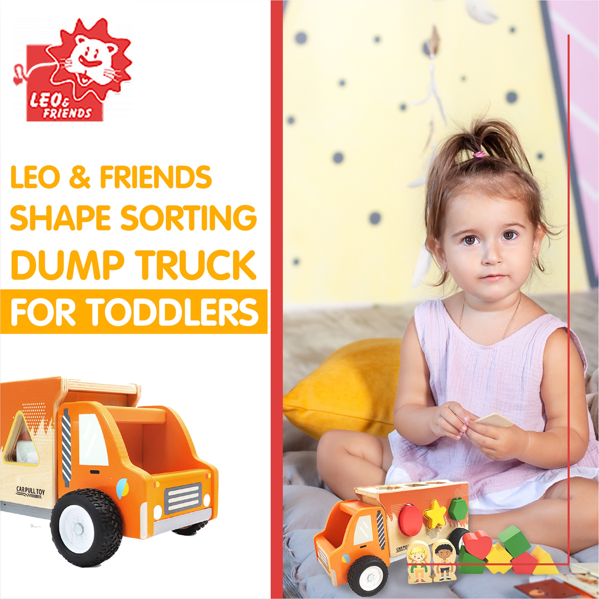 Leo & Friends Shapes & Colors Sorting Dump Truck for Toddlers - image 3 of 8