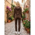 thumbnail image 3 of Conjunto 2 Piezas Hoodie con Cierre y Pants Estilo Casual Chic con Detalle Brillante para Mujer, 3 of 5