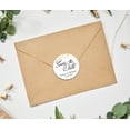 thumbnail image 3 of Darling Souvenir Round Calligraphy Save The Date Stickers Wedding Personalized Bride Groom Names And Date Envelope Seals 45 Pcs, 3 of 4