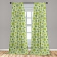 thumbnail image 5 of Floral Curtains 2 Panels Set, Abstract Flourish Inspired by Blossoming Nature of Gentle Spring, Window Drapes for Living Room Bedroom, 56"W X 84"L, Apple Green Cadet Blue, by Ambesonne, 5 of 5
