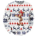 thumbnail image 4 of Chandail à Capuche Sans Capuche pour Hommes Hiver Chaud Col Rond Chandail Imprimé Flocon de Neige Père Noël Décontracté Confortable Doux, 4 of 4